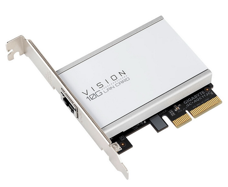 Gigabyte представила 10-гигабитный сетевой адаптер Vision 10G LAN Card в формате карты PCIe x4