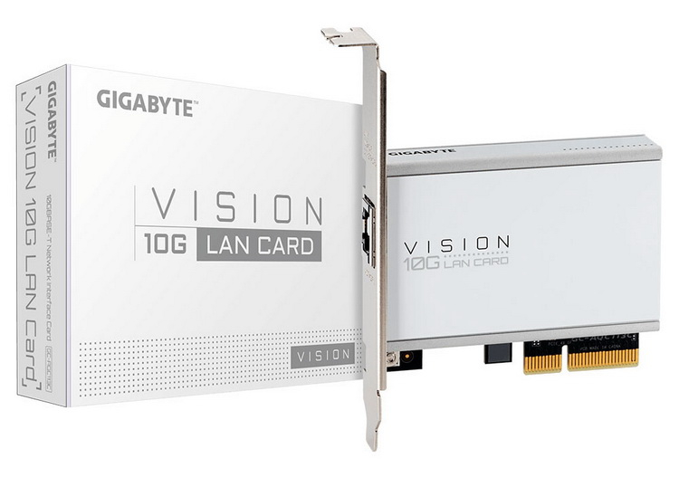 Gigabyte представила 10-гигабитный сетевой адаптер Vision 10G LAN Card в формате карты PCIe x4