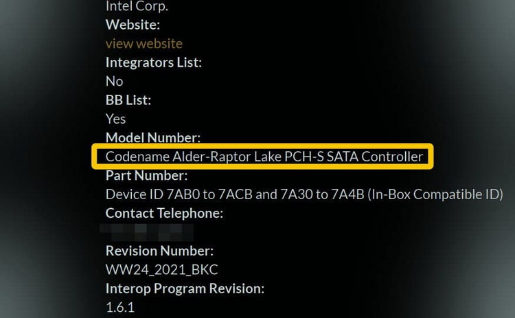 Очередная утечка подтвердила родство процессоров Intel Alder Lake и Raptor Lake