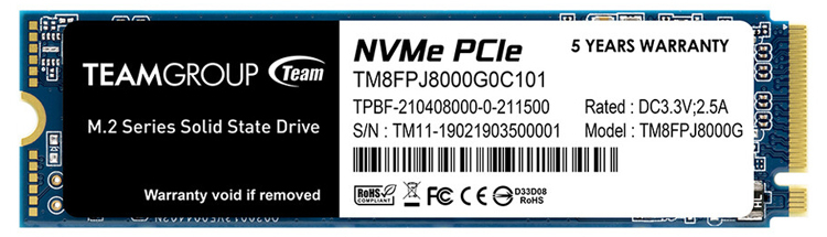TeamGroup представила накопитель MP34Q M.2 PCIe ёмкостью 8 Тбайт на памяти QLC
