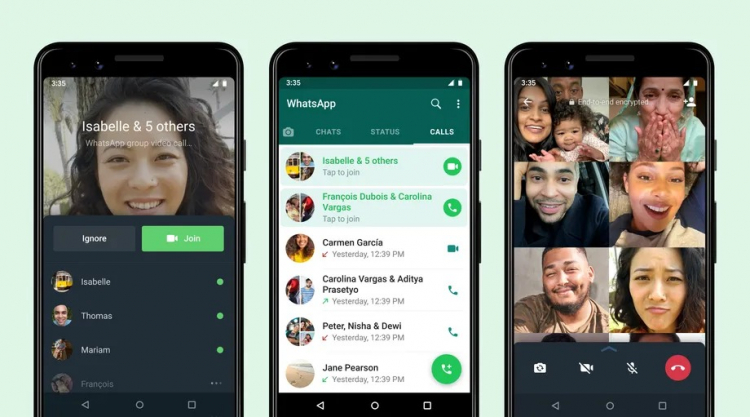 WhatsApp позволит присоединяться к групповым звонкам после их начала