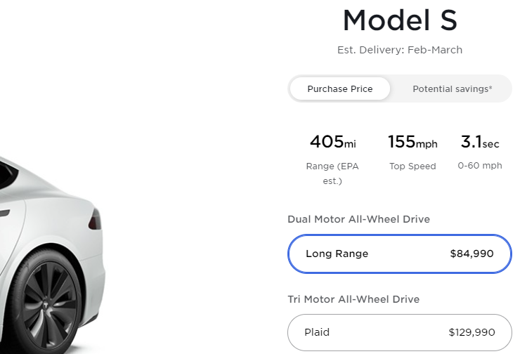 Заказчикам придётся ждать базовую версию Tesla Model S до февраля или марта