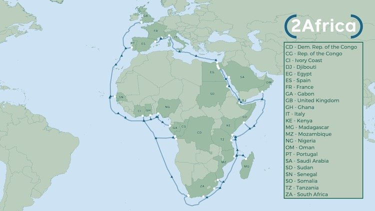  Первичный маршрут 2Africa 