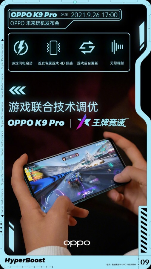 Oppo подтвердила характеристики смартфона K9 Pro 5G за два дня до анонса