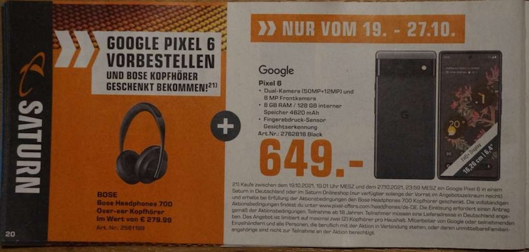 Дата старту продажів Google Pixel 6 розкрито великим німецьким рітейлером
