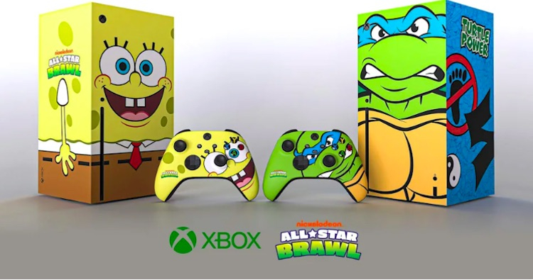 Microsoft представила консоли Xbox Series X в виде Губки Боба и Леонардо из Черепашек-ниндзя
