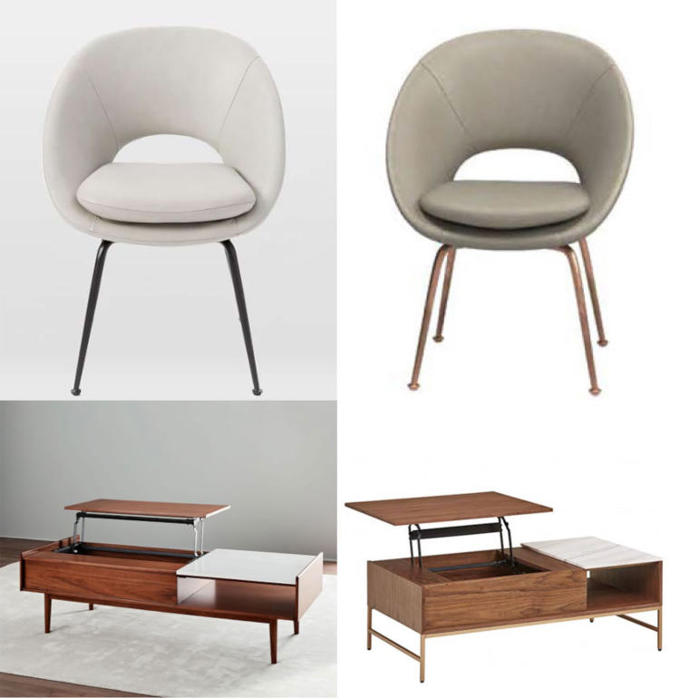  Слева — мебель от Williams-Sonoma, справа — продукция от Amazon 