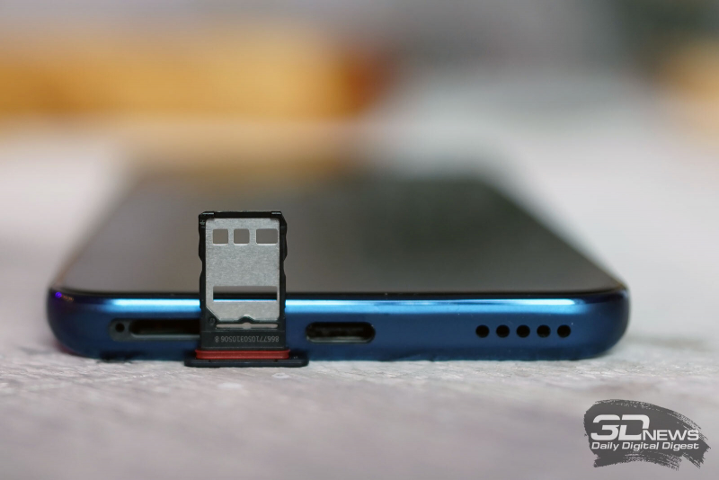 Huawei nova 8i, слот для двух карточек nano-SIM 