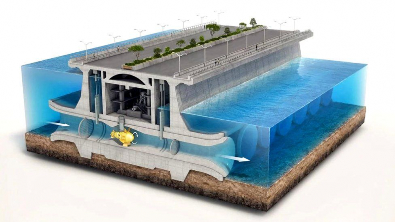Проект Blue Eden объединит лагунную электростанцию, «зелёный» ЦОД, энергохранилище, аккумуляторный завод и плавучие экодома