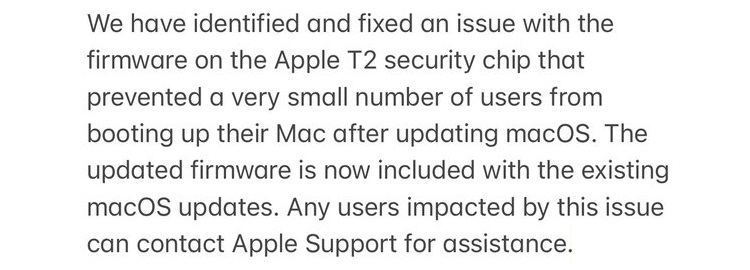 Apple:  ошибка исправлена, Mac грузятся