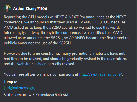 Портативная консоль Aya Neo Next все же получит новый Ryzen 7 5825U, а к концу года выйдут модели на Ryzen 6000