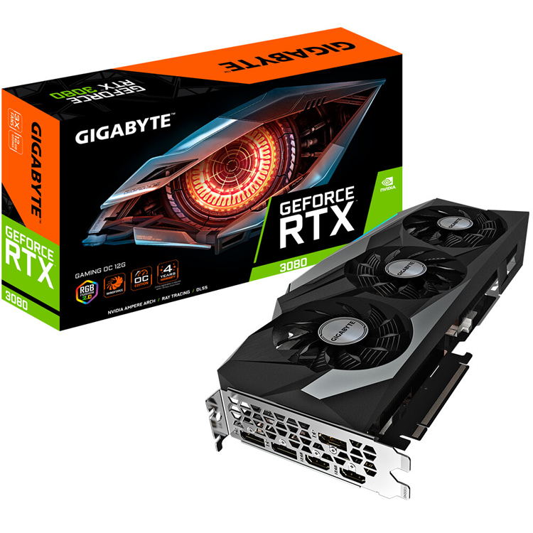Gigabyte представила ускорители GeForce RTX 3080 с 12 Гбайт памяти