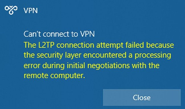 Недавнее обновление Windows вызывает проблемы с VPN-подключением"