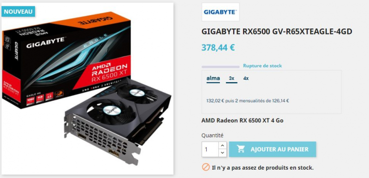 Gigabyte Radeon RX 6500 XT Eagle. Источник: Achatnet 