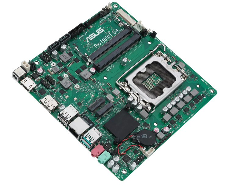 Плата ASUS Pro H610T D4-CSM формата Thin Mini-ITX поддерживает чипы Alder Lake