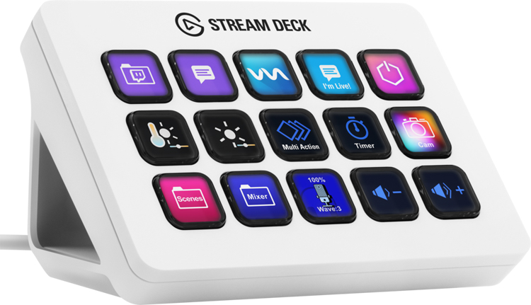 Белоснежный контроллер Elgato Stream Deck MK.2 White оснащён 15 кнопками-дисплеями