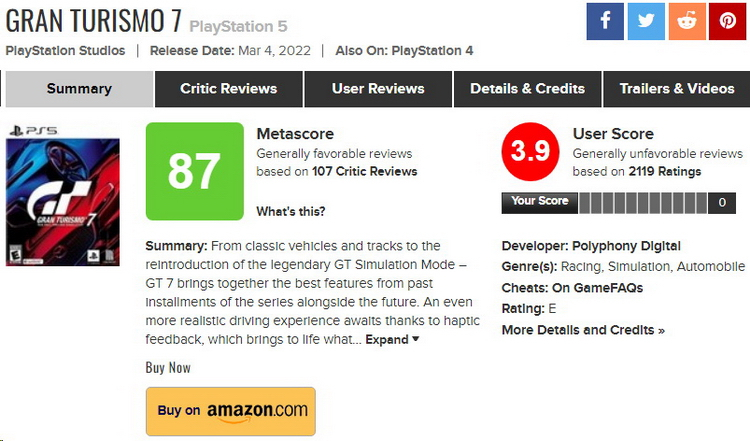  Metacritic 