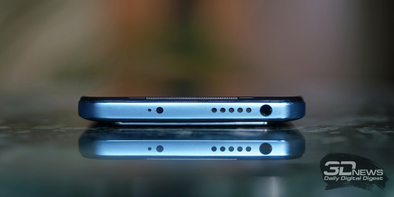  Xiaomi POCO M4 Pro, верхняя грань: динамик, ИК-порт, мини-джек, микрофон 
