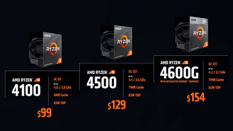 Стартовали продажи новых процессоров серии Ryzen 5000 и Ryzen 4000 стоимостью от $99"