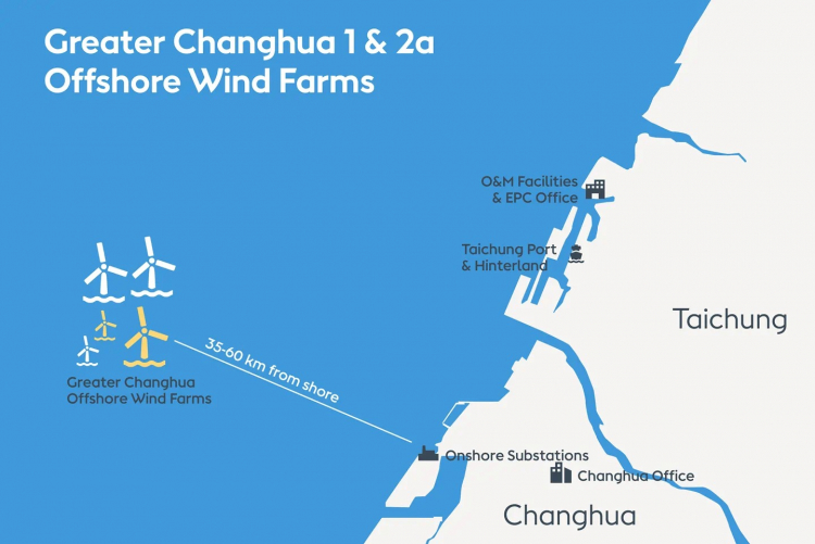 Крупнейшая на Тайване морская ветряная электростанция приступила к производству энергии