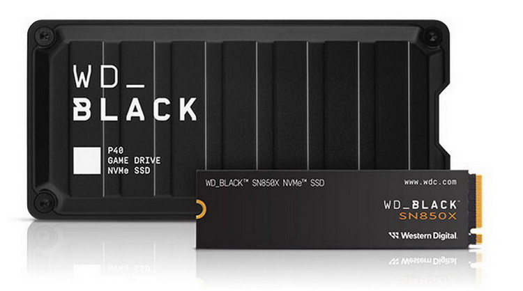 Western Digital представила игровые NVMe SSD: внутренний WD_Black SN850X и внешний WD_Black P40 Game Drive