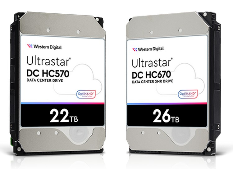 Western Digital представила жёсткие диски объёмом 22 и 26 Тбайт, причём не только для дата-центров