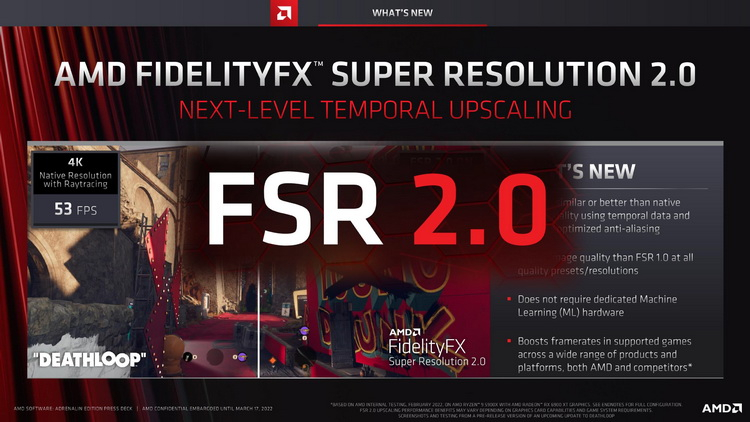 AMD FidelityFX Super Resolution 2.0 scaling technology will be released on May 12