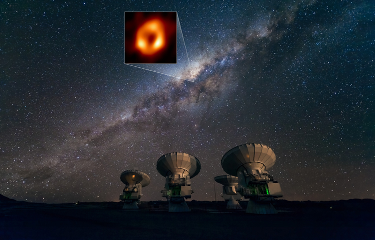 Представлено первое изображение сверхмассивной чёрной дыры в центре Млечного Пути"