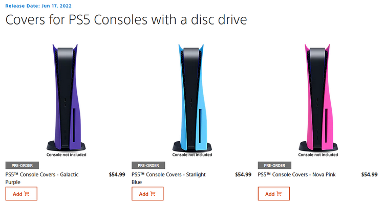 Sony выпустит 17 июня сменные панели для PS5 в трёх новых цветах
