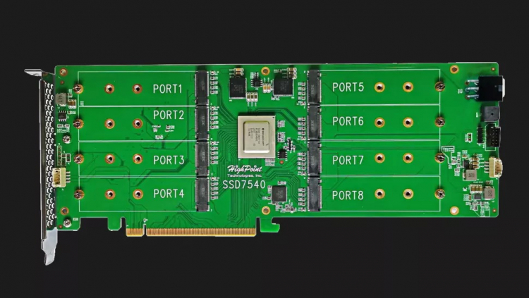 HighPoint представила RAID-контроллеры для восьми накопителей М.2 NVMe — скорость до 28 Гбайт/с