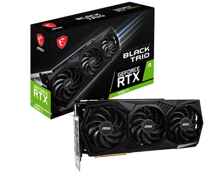 MSI released an all black GeForce RTX 3090 Ti Black Trio without RGB backlighting