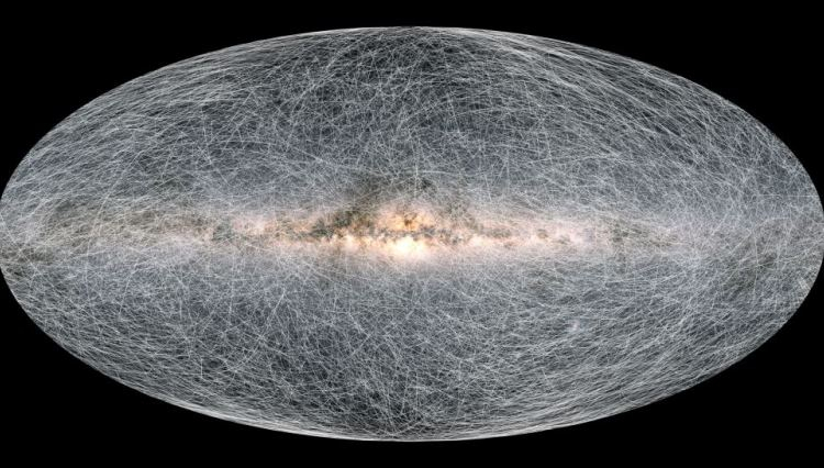  Траектории движения звёзд в галактике Млечный путь в течение следую 400 тыс. лет / Источник изображения: ESA / Gaia / DPAC 