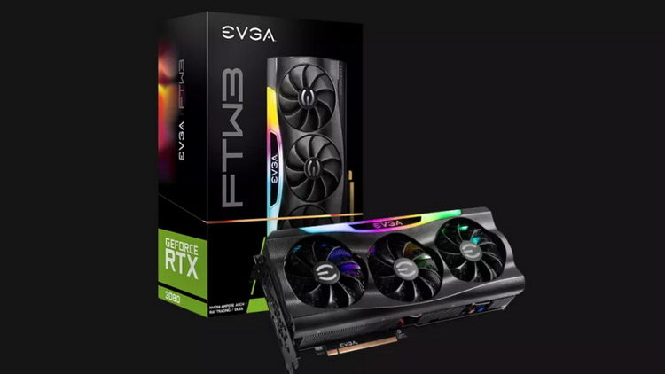 EVGA restored stock of 30-series GeForce RTX graphics cards and canceled the queue to buy them in its store