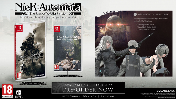  Розничное издание NieR: Automata для Switch будет включать два варианта обложки 