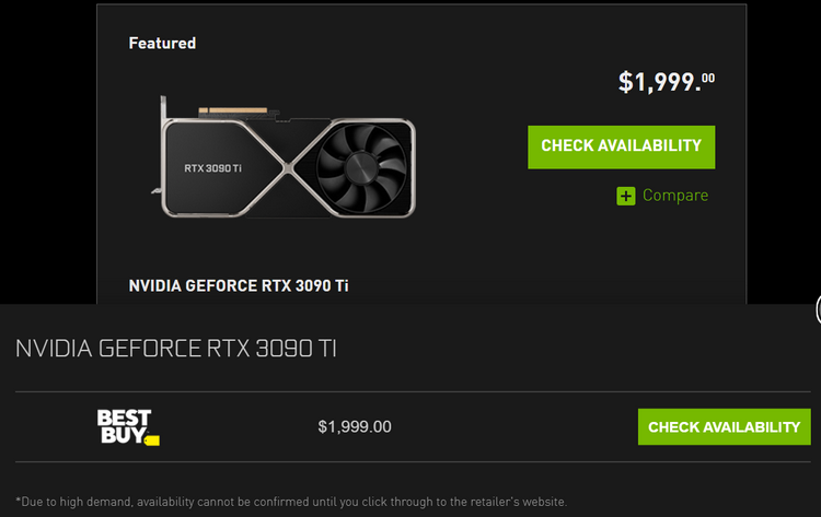 The flagship GeForce RTX 3090 Ti is already on sale in the US for just $1500 - $500 less than the recommended price