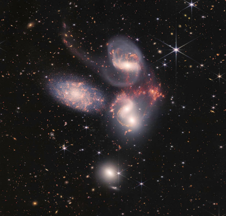   Группа галактик Квинтет Стефана / Источник изображения: NASA, ESA, CSA, and STScI 
