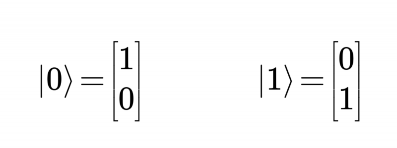  Два базовых вектора состояний кубита, в виде линейной комбинации (взвешенной суммы) которых может быть представлено любое его допустимое состояние 