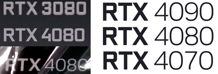  Логотип GeForce RTX 3080, RTX 4080 и новый шрифт сайта NVIDIA. Источник изображения: VideoCardz 