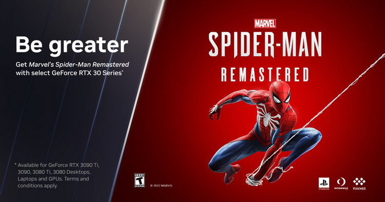 NVIDIA раздаёт игру Marvel’s Spider-Man: Remastered покупателям старших видеокарт GeForce RTX 30-й серии