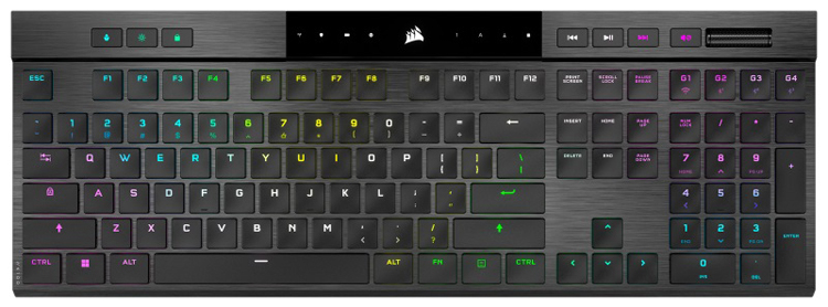 Corsair выпустит ультратонкую беспроводную механическую клавиатуру K100 Air с переключателями Cherry MX