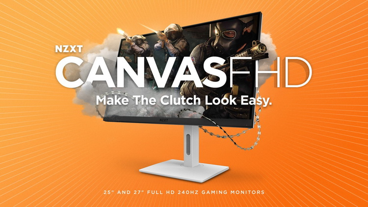 NZXT выпустила игровые мониторы Canvas 27F и Canvas 25F — Full HD и 240 Гц по цене от $210