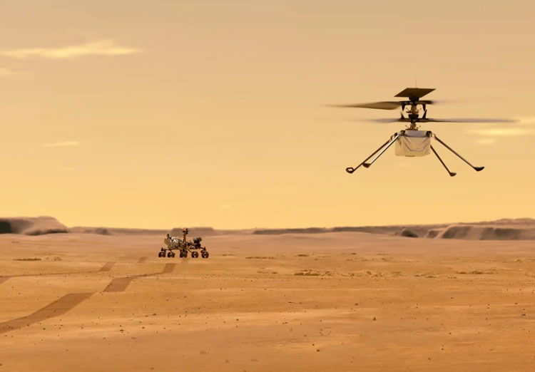Марсианский вертолёт Ingenuity впервые полетел с новой навигационной программой  его научили приземляться среди скал