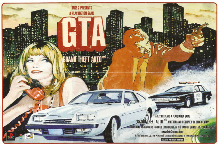     Matériel promotionnel pour le premier Grand Theft Auto 