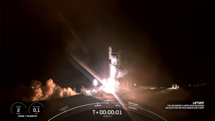 SpaceX запустила на орбиту израильский спутник EROS-C3  это 61-й и последний старт компании в 2022 году