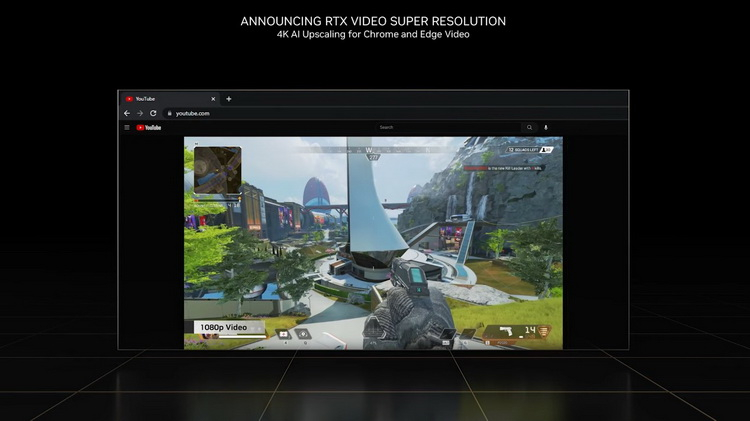 NVIDIA RTX Video Super Resolution превратит любое видео в браузере из Full HD в 4K