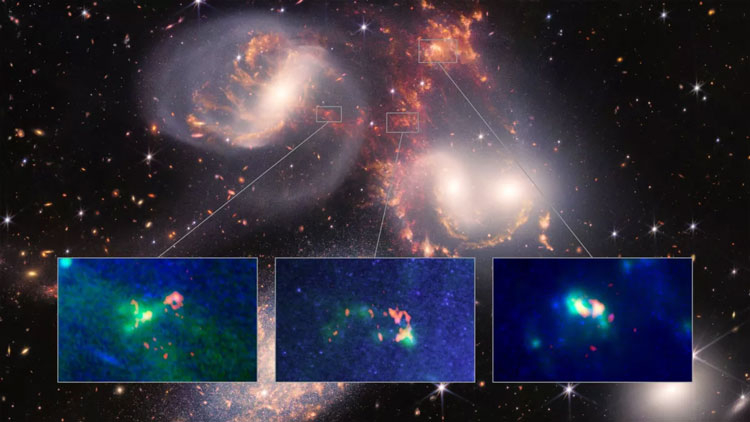 «Джеймс Уэбб» показал, как ударная волна размерами с Млечный Путь меняет космос вокруг группы галактик
