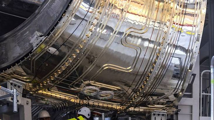  Внешняя сторона вакуумной камеры активной зоны реактора с тепловым экраном. Источник изображений: ITER 