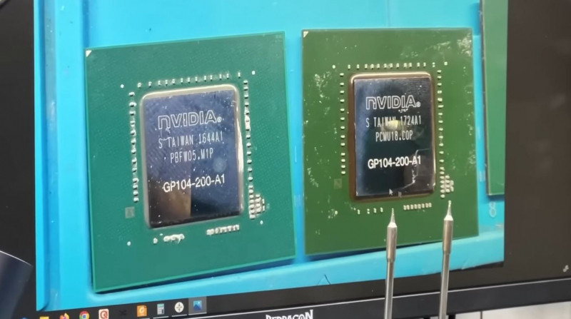  Ещё примеры нового (слева) и побывавшего в майнинге (справа) GPU 