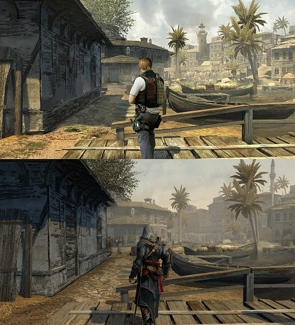  Сверху — концепт-арт RE7, снизу — Константинополь из Assassin’s Creed Revelations (источник изображений: Capcom и Ubisoft) 