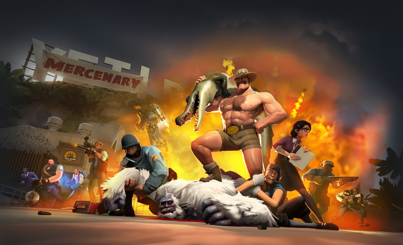  После Jungle Inferno (на скриншоте) в 2017 году крупные обновления для Team Fortress 2 начали собирать из контента сообщества 